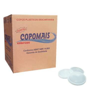 Tampa para Copo branco s/ furo 100ml c/2000 Copomais