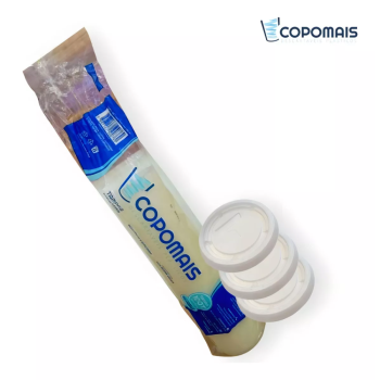 Tampa para Copo transparente s/ furo 100ml c/2000 Copomais